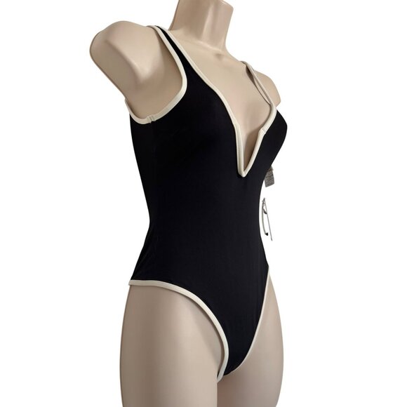 L- Space Coco One Piece Swimsuit Size XS Black White NWT $198 - Picture 6 of 8